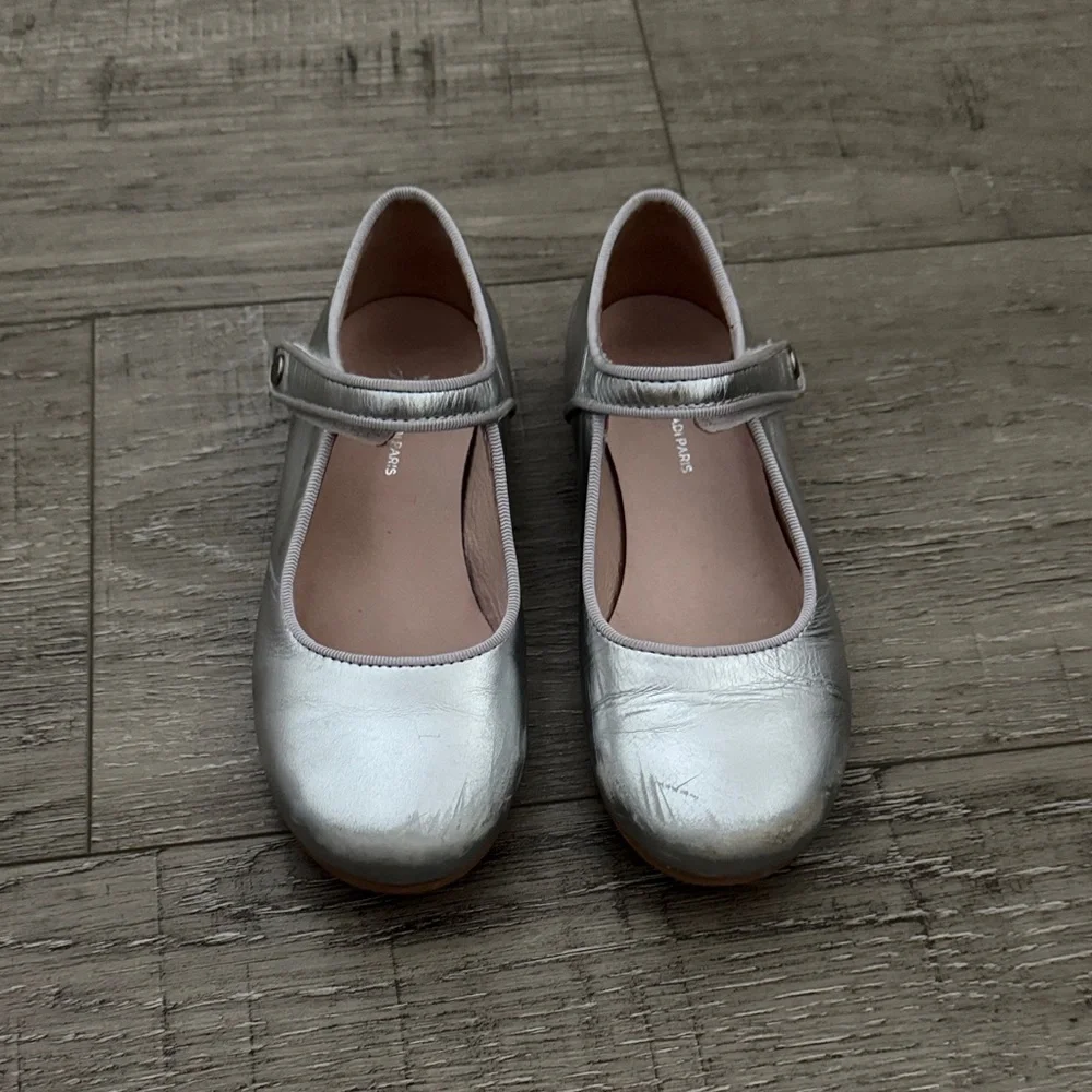 Jacardi Girls Silver Mary Jane Dress Shoes